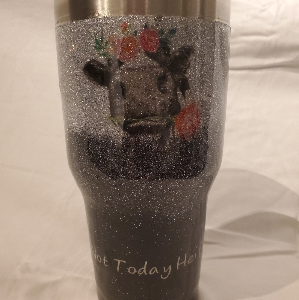 30 oz "Not Today Heifer" Glitter Tumbler